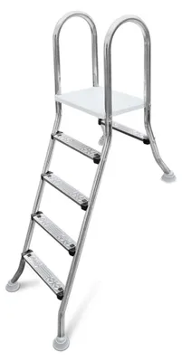 Produktbild von W'eau Poolleiter A-Rahmen Edelstahl 1 + 4 Stufen AISI 304 Silber