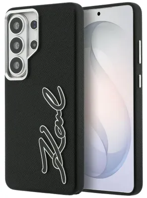 Zdjęcie produktu dla Metalowe etui z logo Karl Lagerfeld do Samsung Galaxy S26 Ultra - czarne