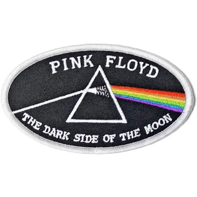 Produktbild von Pink Floyd - Oval - Aufnäher zum Aufbügeln "Dark Side Of The Moon" RO8735 (Einheitsgröße) (Schwarz/Weiß)