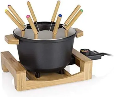 Produktbild von Käsefondue-Set - Käsefondue-Pan - Käsefondue-Pan Keramik - 1,5L - Schwarz