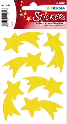 Produktbild von HERMA Weihnachts-Sticker DECOR Filz "Weihnachtsstern" gelb 1 Blatt à 6 Etiketten
