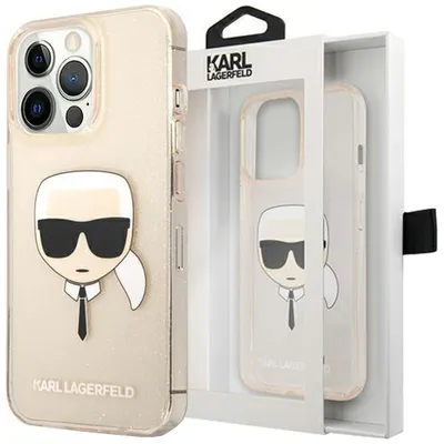 Produktbild von Karl Lagerfeld Karl's Head Glitter - iPhone 13 Pro Hülle (Gold)