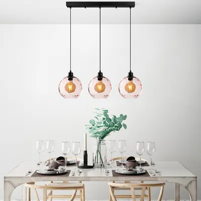 Produktbild von Opviq, Benek - 20-14343, Kronleuchter, Rosa, METALLKÖRPER, 70 x 20 x 40 - 120 cm