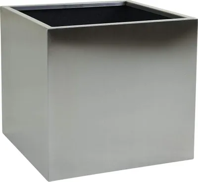 Produktbild von VIVANNO Pflanzkübel Edelstahl BLOCK Würfel, Edelstahl gebürstet gebürstet - 50x50x50 cm
