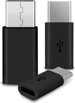 Produktbild von Adapter Micro USB auf USB C 3x Stecker wandelt USB 2.0 Typ B zu USB 3.1 Typ C