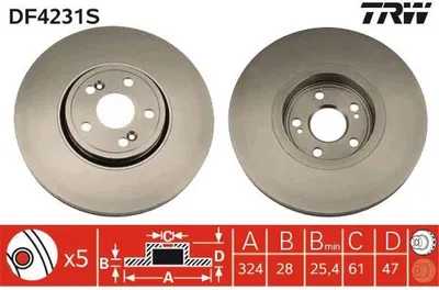 Produktbild von TRW Bremsscheiben (2 Stück) Vorderachse DF4231S