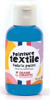 Produktbild von Textilfarbe Cyan 50 ml – Graine Creative