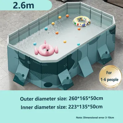 Produktbild von Pool - Faltbarer rechteckiger Pool - Modell B 2,6 m - Nicht aufblasbar - Für Erwachsene und Kinder - Für Garten und Außenbereich