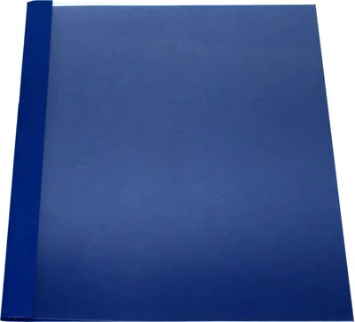 Produktbild von POV® Imagethermobindemappen, Lederstruktur blau, 50er Pack, 6,0 mm (für 41 - 60 Blatt 80g/m²)