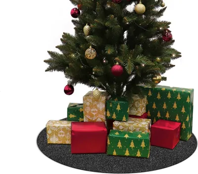Produktbild von Primaflor Weihnachtsbaum Unterlage GLIMMER - Rund - Anthrazit - Ø 100cm - B1 Tannenbaumdecke, Decke für Weihnachtsbäume - Tannenbaum Bodenmatte
