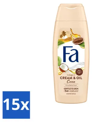 Zdjęcie produktu dla 15 sztuk kremowego żelu pod prysznic Fa z masłem kakaowym i olejem kokosowym, 250 ml - zestaw ekonomiczny