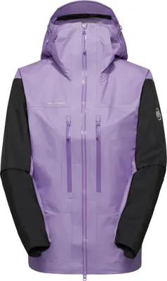 Zdjęcie produktu dla Kurtka Mammut Taiss Light HS Hooded Jacket Women – ultralekka kurtka typu hardshell do zastosowań alpejskich, kolor: lavandin-black, rozmiar: XL
