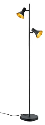 Immagine prodotto di Lampada da terra - Nero - Colore oro - Metallo - 2 luci - H 144 cm
