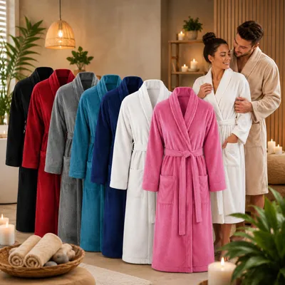 Produktbild von Bademantel Uni Microfaser Saunamantel Morgen Mantel Damen & Herren v. Modelle Farbe: Türkis Größe: S/M, KI-generiertes Bild