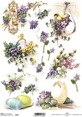 Immagine prodotto di ITD carta di riso decoupage tecnica artigianale tovagliolo di carta, R484 Fiori di Pasqua