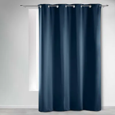 Verdunkelungsvorhang mit Ösen, Blau, 135x240 cm, 1 Stück