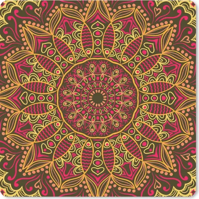 Produktbild von MuchoWow® Mauspad Mousepad Muster - Mandala - Pflanzen 30x30 cm - Mousepads - Maus Mat - Pad - Mausunterlage - Gaming