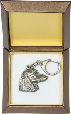 Immagine prodotto di Bassotto a pelo duro - Ciondolo argentato per chiavi con cagnolino in confezione regalo, decorazione per borsa, ciondolo per zaino del marchio Art-Dog