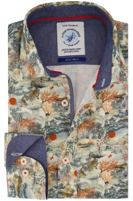 Produktbild von Freizeithemd A Fish Named Fred beige bedruckt