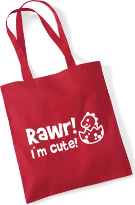 Produktbild von Huuraa Jutebeutel Baby Dino I`m cute 10 Liter Classic Red Baumwolle Tasche Geschenkidee