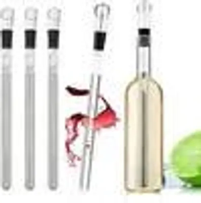 Produktbild von Weinkühler Edelstahl 4-teiliges Set mit Belüfter & Dekantierer für Weißwein, 31,5 cm Höhe, 1 Std. Kühlleistung, 5-10 Min. Belüftungszeit