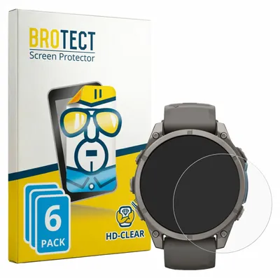 Produktbild von 6x Für Garmin Fenix 9 (47 mm) Schutzfolie BROTECT Displayschutz Display Schutz Folie Klar Transparent