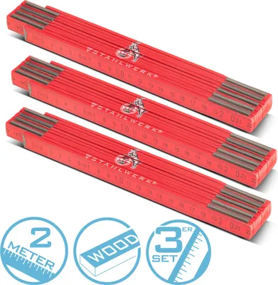 Obrázok produktu pre STAHLWERK Skladacie pravidlo 1. FC Köln Edition Sada 3 kusov 2 m skladacie pravidlo