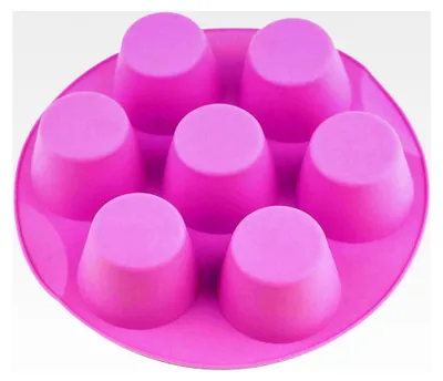 Produktbild von 7 Tassen Silikon-Muffinform, Antihaft-Blechform, Puddingform (Rosa) – Silikonform für Schokolade, Kuchen, Gelee, Dessert, Eis, Zuckerherstellung
