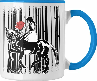 Produktbild von Trendation - Lustige Reiter Sprüche Geschenk Tasse Reiterin Pferde Mädchen Geschenkidee Pferde Grafik Mädchen (Blau)