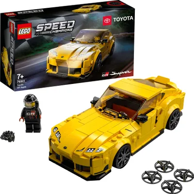 Obrázok produktu pre Stavebnica LEGO Speed Champions 76901 Toyota GR Supra; kvalitná replika auta Toyota GR Supra; sú?as?ou je minifigúrka šoféra Toyota s pretekárskou kombinézou, helmou a hasákom; štýlové hra?kárske auto pre deti (299 dielikov)