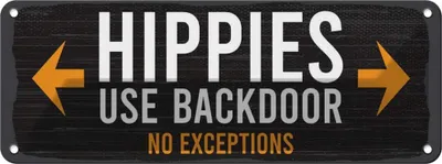 Image de vianmo Plaque en tôle 10x27 cm Hippies use backdoor