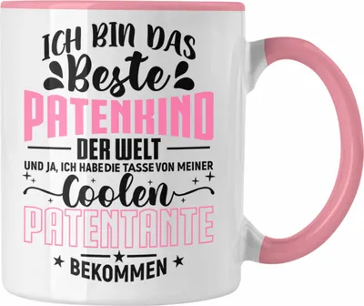 Produktbild von Trendation - Geschenk für Patenkind Tasse Lustiger Spruch Bestes Patenkind (Rosa)