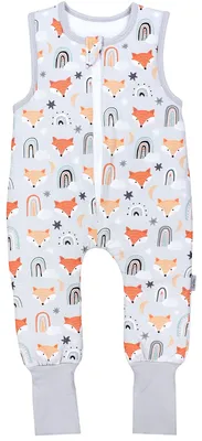 Produktbild von TupTam Baby Ganzjahresschlafsack mit Füßen - 2,5 TOG -  - Unisex, Farbe: Fuchs Regenbogen umstülpbarer Fuß, Größe: 116-122
