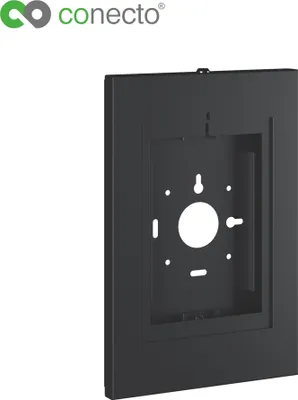 Produktbild von conecto Wandhalterung für Tablet, abschließbares Stahlgehäuse für Tab A 10.1 (2019)/ Tab A7/ S6 Lite 10.4 /10.5"/11, iPad 5/6/7/8/9/ IPad Air 9.7"/ 10.5"/10.9"/ IPad Air 9.7"/10.5"/11, schwarz