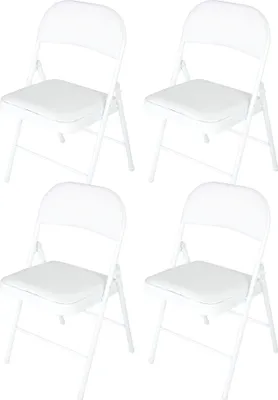 Produktbild von Klappstuhl Wedigo Kunstleder Weiß-Weiß 4er-Set