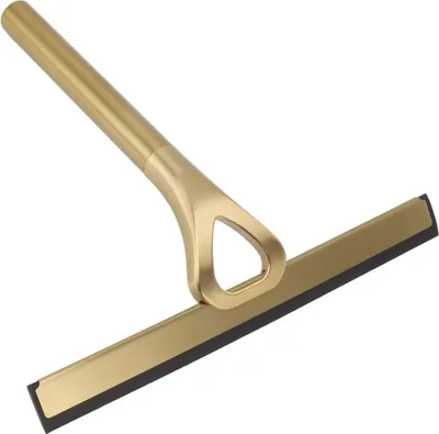 Produktbild von Edelstahl Duschabzieher mit Haken - Goldener Fensterwischer für Badezimmer und Duschwand