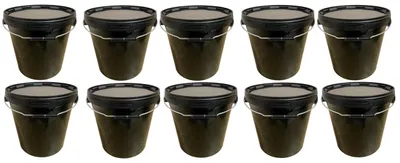 Produktbild von SILPLAST Eimer mit Deckel 20L x 10 Kunststoffeimer 20 Liter lebensmittelecht stapelbar Plastikeimer leer Schwarz