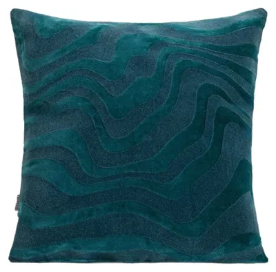 Produktbild von HOMLA DARIKA Samt-Kissenbezug mit Strukturmuster grün 45x45 cm