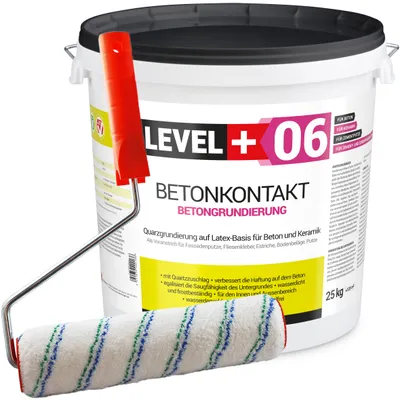 Produktbild von Betonkontakt Haftbrücke Putzgrund 25Kg Holz OSB+Farbroller 25cm Mikrofaser L+06