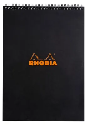 Produktbild von Rhodia 185009C, Monochromatisch, Schwarz, A4, 80 Blätter, 80 g/m², Kariertes Papier
