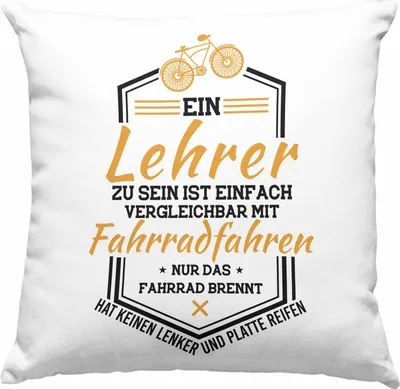 Produktbild von Trendation - Lehrer Deko-Kissen mit Füllung 40x40 mit Spruch Zubehör Geschenke Lustig Geschenkideen Lehrer Grundschule Mathelehrer Englischlehrer Deutschlehrer Erdkundelehrer (Blau)