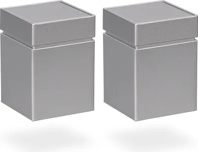 Produktbild von tea4chill Teedosen / Kaffeedosen / Vorratsdosen Set, 2 Dosen Linea je 150g, silber mit Stülpdeckel