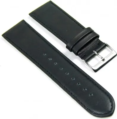 Produktbild von Beach Uhrenarmband Ersatzband Kalbslederband 24mm schwarz 404824S