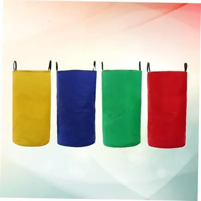 Produktbild von 4 Stück Sackhüpfen aus Strapazierfähigem Oxford Gewebe mit Griff Bunte Hüpfsäcke für Outdoor Spielspaß und Gartenspiele