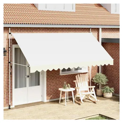 Produktbild von Einziehbare Handmarkise 400 cm Cremeweiß für Außenbereiche, Gärten und Innenhöfe