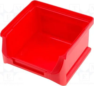 Image de 3 boîtes : Atelier D : 100 mm. Boîtes et bacs Kuntoff, couleur rouge : L : 102 mm, H : 60 mm