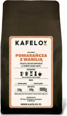 Produktbild von KAFELOV | Kaffeepulver Orange mit Vanille - 250g - Aromatische Mischung - 100% Arabica