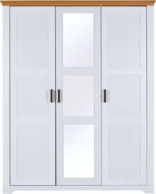 Produktbild von Inter Link Maluno Kleiderschrank Massivholz Kiefer Weiß/Oak Colori