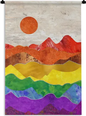 Produktbild von MuchoWow® Wandteppich Wandbehang Regenbogen - Stolz - Schwul 90x135 cm Tapisserie Dekoration Wandtuch - Baumwolle - Wandskulptur