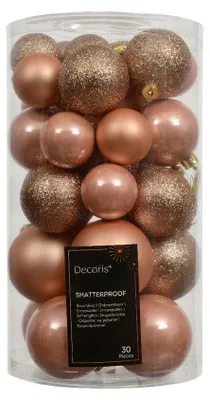 Productafbeelding van Kerstbalmix kunststof d6 cm pch prl 30 st Decoris